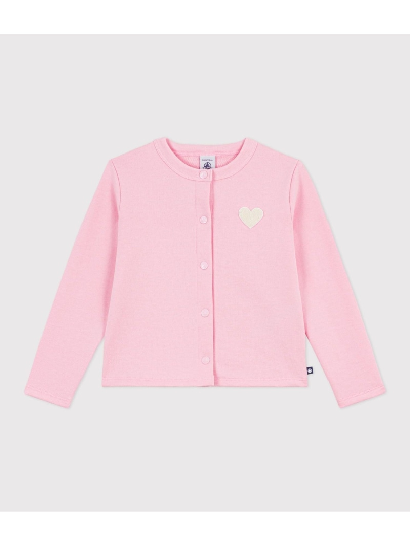 スウェットカーディガン PETIT BATEAU プチバトー トップス ジレー さくら色 米国海軍【貨物輸送無料】[ Fashion]
