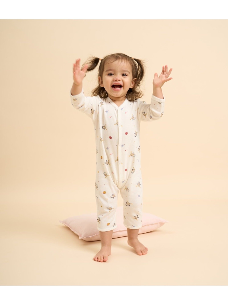 プチバトー　カバーオール ネイビー 12ヶ月 プチバトー カバーオール ネイビー 12ヶ月 カバーオール