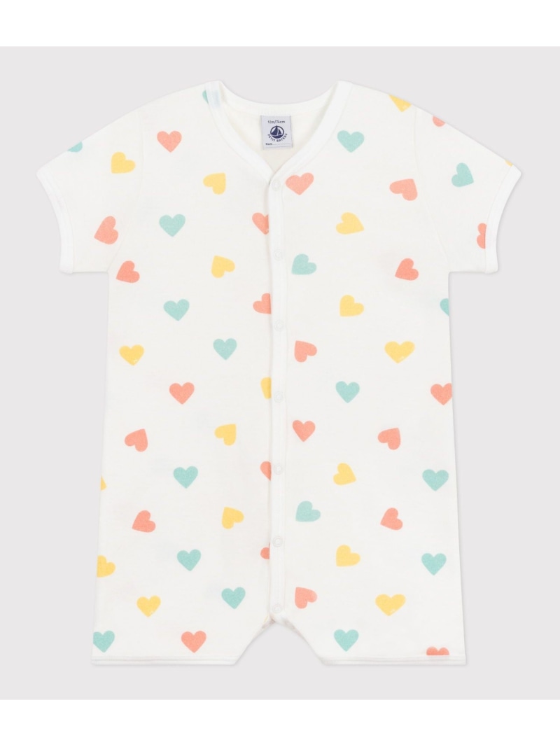 新品　プチバトーPETIT BATEAU オンライン限定ハート半袖パジャマ大人S 新品 プチバトーPETIT BATEAU オンライン限定ハート半袖パジャマ
