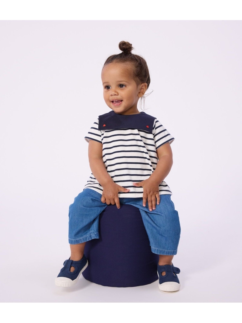 マリニエール半袖ブラウス PETIT BATEAU プチバトー トップス シャツ・ブラウス ホワイト【送料無料】[ Fashion]