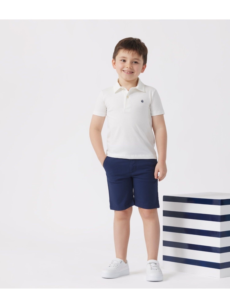 【SALE／10%OFF】半袖ポロシャツ PETIT BATEAU プチバトー トップス ポロシャツ ホワイト ネイビー ブルー【RBA_E】【送料無料】[ Fashion]