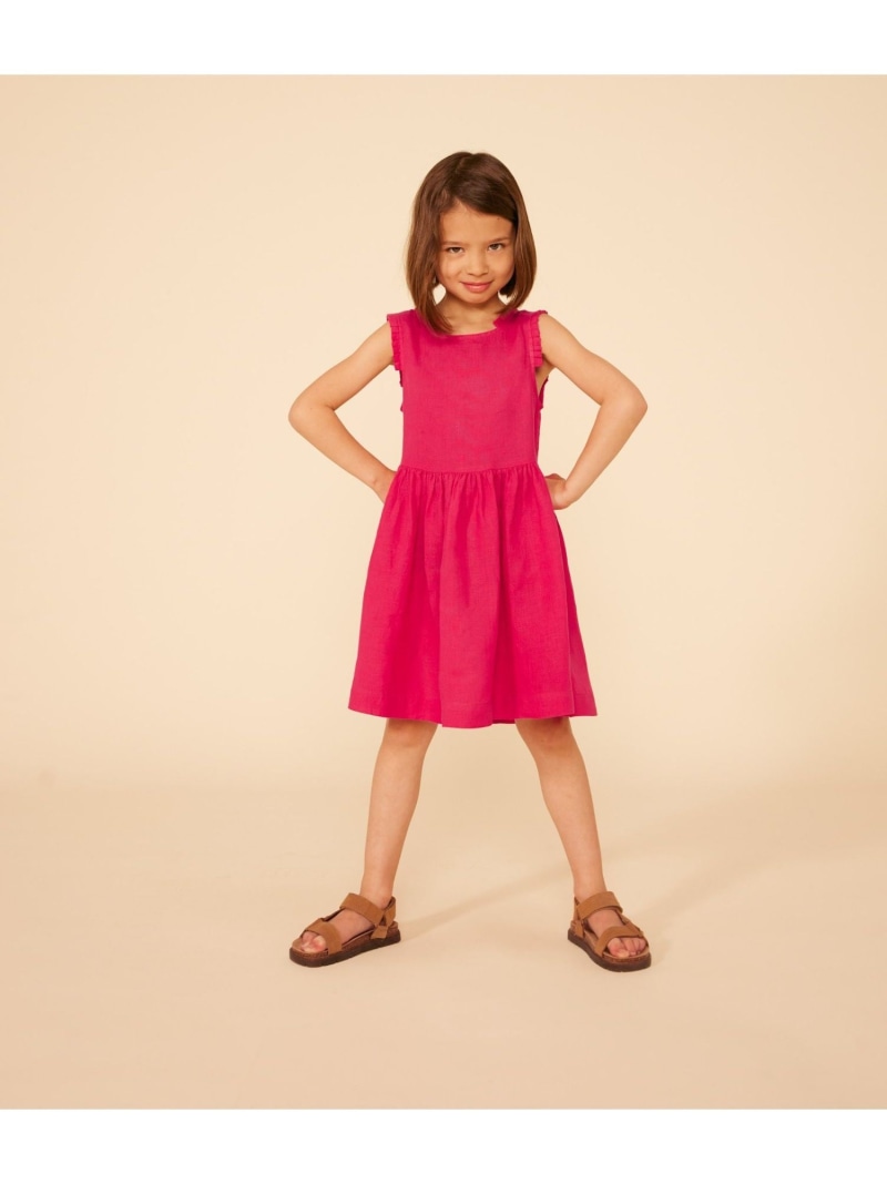 【未使用タグ付き】PETITBATEAU プチバトー★コットンワンピース ピンク jh0084-01_1.jpg