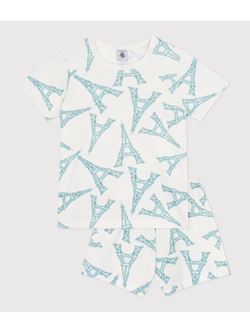 エッフェル塔プリント半袖パジャマ PETIT BATEAU プチバトー インナー・ルームウェア パジャマ【送料無料】[ Fashion]