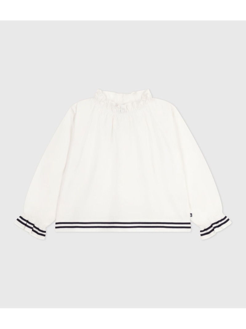 【SALE／20%OFF】長袖ブラウス PETIT BATEAU プチバトー トップス シャツ・ブラウス ホワイト【RBA_E】【送料無料】[ Fashion]