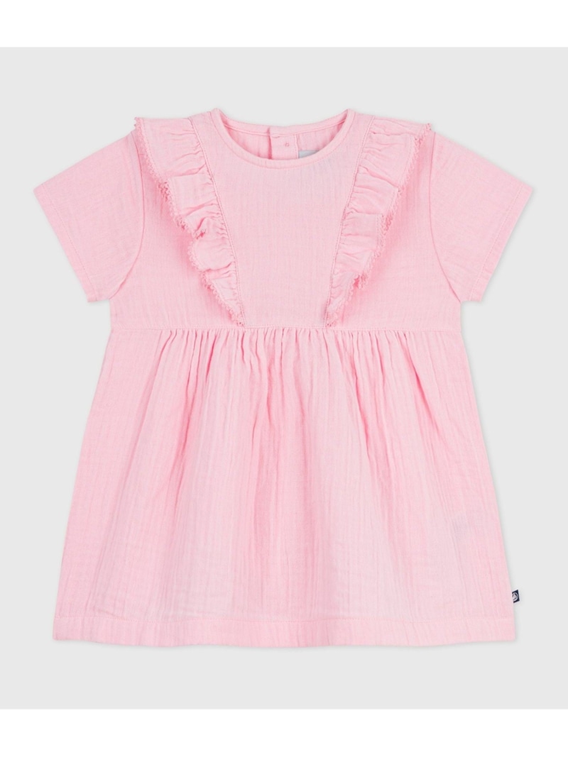 ダブルガーゼワンピース PETIT BATEAU プチバトー ワンピース・ドレス ワンピース ピンク【送料無料】[ Fashion]