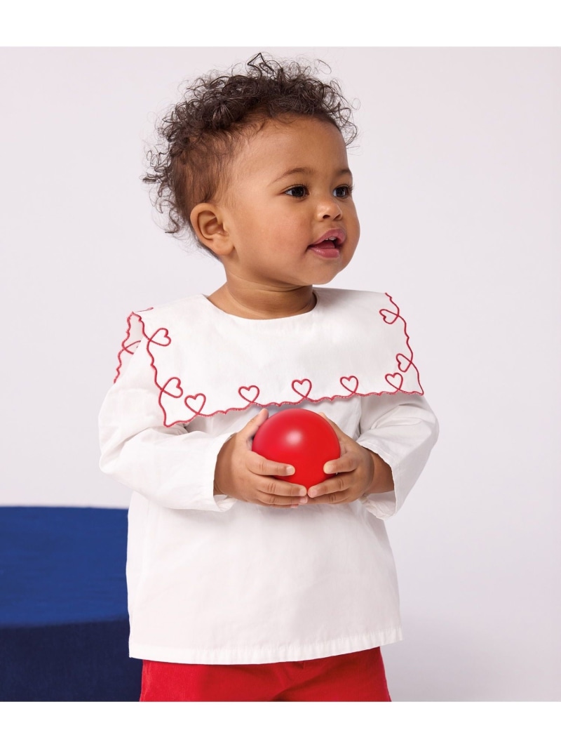 【SALE／10%OFF】長袖ブラウス PETIT BATEAU プチバトー トップス シャツ・ブラウス ホワイト【RBA_E】【送料無料】[ Fashion]