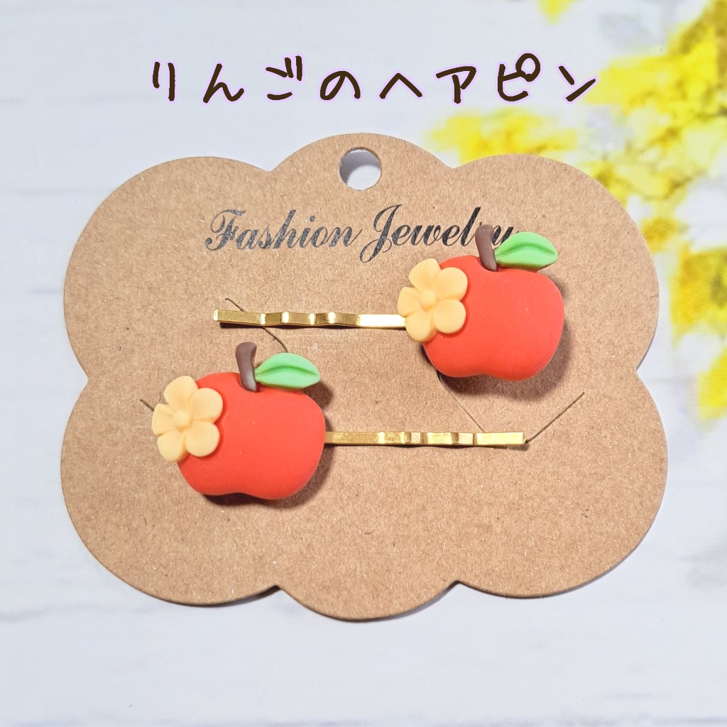 BABY アップル　リボンコーム　エンジ　林檎 BABY アップル リボンコーム エンジ 林檎 - メルカリ