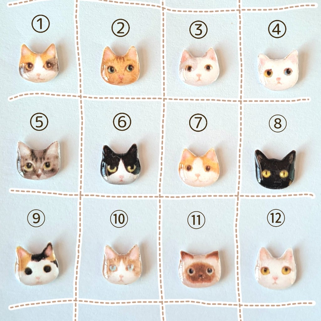 楽天市場】可愛い♪選べる 猫ピアス 12種類 レジン サージカル