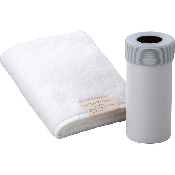 真空保冷ペットボトルホルダーふわふわフェイスタオルセット グレー のし ステンレス ペットボトルホルダー メッセージカード ラッピング無料