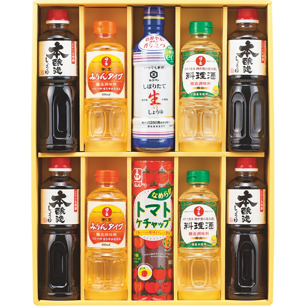 キッコーマン＆調味料バラエティセット KSM-60N B192-072 ラッピング無料 のし無料 メッセージカード無料 ギフト しょうゆ みりん 詰め合わせ ギフトセット 内祝い ご挨拶 出産内祝 出産祝い 快気祝 御礼 御祝い 贈答用 贈り物 手提げ袋不可 短冊【送料無料】