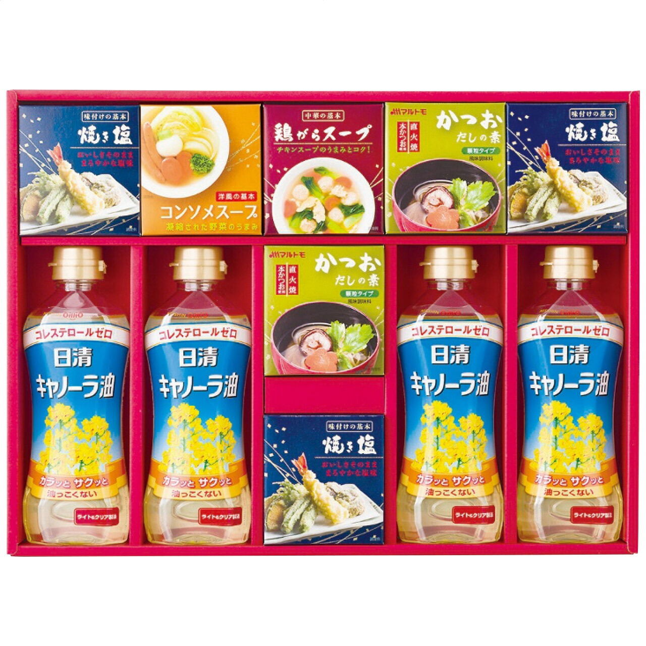 バラエティ調味料ギフト AP-DO 1227-055 のし無料 ラッピング無料 ギフト だしの素 塩 キャノーラ油 調味料 詰め合わせ 内祝い お祝い返し お返し お礼 出産内祝い 出産祝い お歳暮 お中元 香典返し ギフトセット 贈り物 贈答品 N1【送料無料】