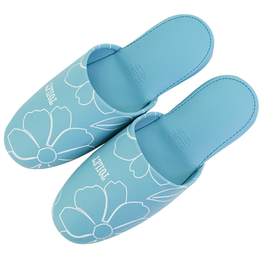 スリッパ 北欧調 トイレ 水回り 花柄 フリーサイズ 抗菌 防臭 拭ける 撥水 おしゃれ キッチン 洗面所 トイレ用スリッパ ビニール スリッパ お手洗い 便所 レストルーム レディース 女性 フラワー柄 Ak Ts211 カカトふっくら履きやすい シンプル 前とじ 送料無料