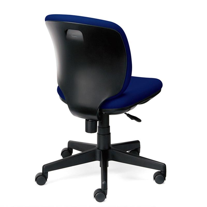 プラス オフィスチェア Presea ローバック ブラックシェル 肘なし ブルー KC-K66SL 697867|PeTiTe