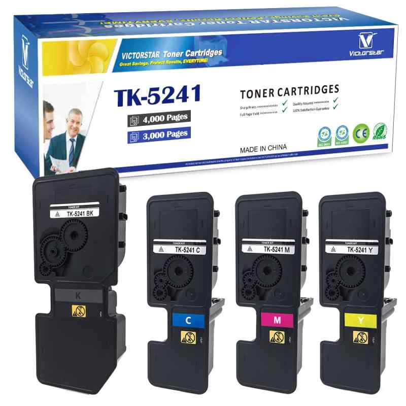 互換トナーカートリッジ TK5241 TK-5241【4色セット】VICTORSTAR 黒4000ページ カラー3000ページ　対応機種 Kyocera ECOSYS P5026cdn P5026cdw M5526cdn M5526cdw カラーレーザプ