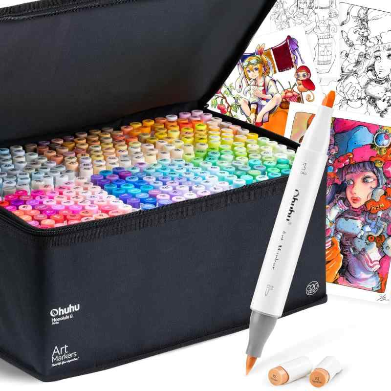 イラストマーカー ohuhu 160色 Amazon | Ohuhu 160 着色ペン デュアルチップ ブラシペン