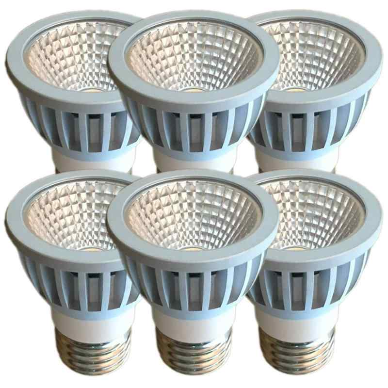 Fwaytech LEDスポット E26口金 昼白色 COB7W AC100V 調光器対応 ダクトレールLEDスポットライト レフランプ60W～75W相当 密閉器具対応 ダイクロハロゲン 6個セット (昼白色相当(5000K), 本体銀 (広角60度)