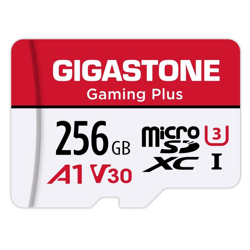 Gigastone マイクロsdカード 256GB Nintendo Switch 動作確認済 転送速度100MB/S 高速 MicroSD Full HD & 4K UHD動画, UHS-I A1 U3 V30 C10 国内正規品画像