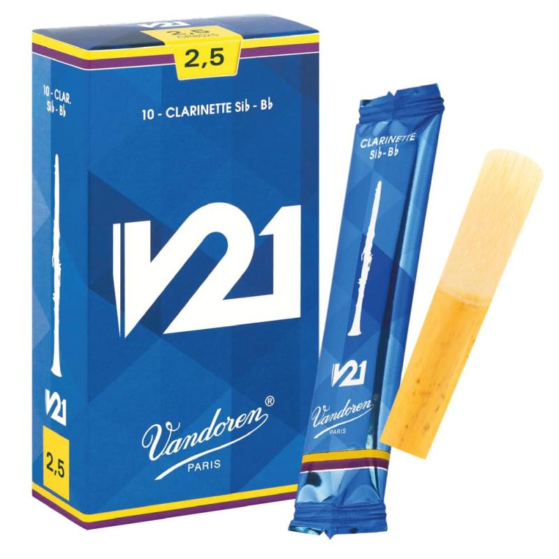 バンドーレン B♭クラリネットリード V21 硬さ : 2-1/2 (10枚入り)