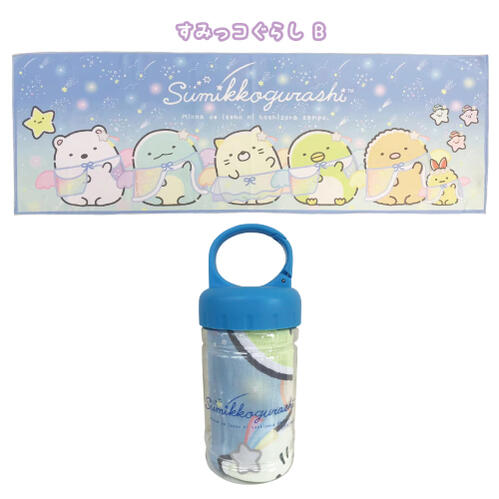 【T】すみっコぐらし ひんやりタオル3 B柄【2204】【56-64-80】【sumikkogurashi/san-x/すみっコ/サンエックス/スポーツタオル/熱中症対策/冷/ボトル/キャラクター/キャラ】