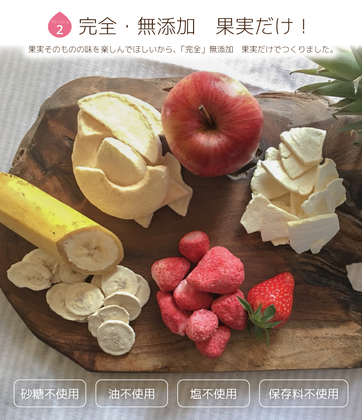 mirai-fruitsシリーズ【りんご 10パックセット】 無添加 無加糖 油不使用 ベビーフード ドライフルーツ フリーズドライフルーツ 防災食品