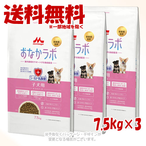 スーパーゴールド おなかラボ 子犬用 7.5kg &times; 3個セット ｢森乳サンワールド｣【送料無料(一部地域を除く)】｜PET KING