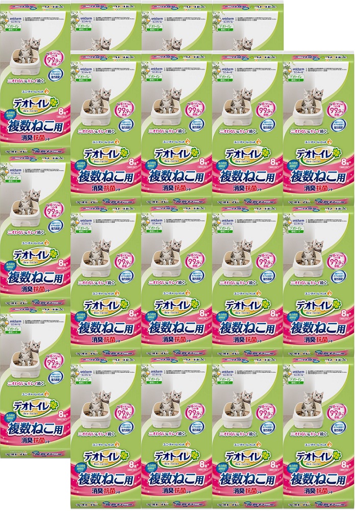 貨物輸送無料 枚買値 週間消臭 抗菌デオトワレット 複数ねこ実利消臭 抗菌いす 8枚 デオトイレ 消臭シート ネコトイレ敷栲 Maxani Nl