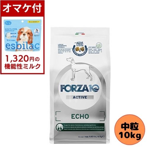 【1320円オマケ付】フォルツァ10 DOG エコーアクティブ ミディアム 10kg ドッグフード ドライ 総合栄養食 療法食 耳のトラブル フォルツァディエチ 成犬用 中粒 中型犬 大型犬 犬用