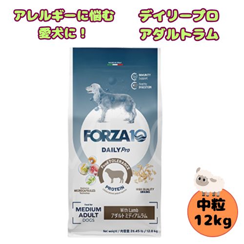 【売り上げ金の構成要素が保護すること犬へ】フォルツァ10 DOG デイリー労働者階級 成年者 ミディアムラム 12kg 犬用 ドッグフード 素っ気ない 取り入れる栄養物食 低アレルギー反応食 成犬用 中粒  ローグレイン 予防注射 思わしい守りつづける 中型犬 大型犬 羊 羅紗綿 ドッグフード-ペット・ペットグッズ-犬用品