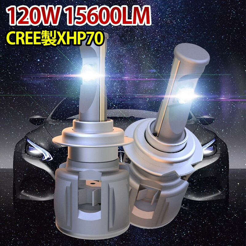 120W 15600LM 6000K CREE製XHP70 X70 LEDヘッドライト H4HiLoH8H11H16 新車検対応 2個セット トヨタ ホンダ スズキ マツダ ダイハツ 日産 三菱