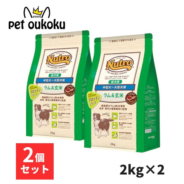 【2個売り】ニュートロ ナチュラルチョイス ラム＆玄米 中型犬～大型犬 成犬用 2kg x2個 4562358786761