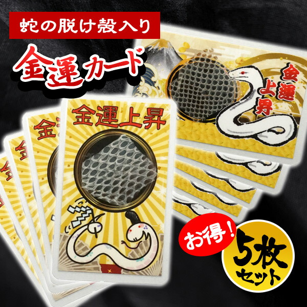 楽天市場】【お得な5枚セット】金運カード（蛇の抜け殻入り）5枚