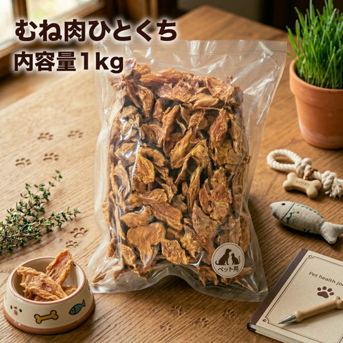 犬 猫 おやつ 業務用むね肉ひとくち１ｋｇ 犬用 猫用 国産 無添加 無着色 鶏 むね肉 鶏むね肉 ムネ 犬のおやつ 鶏ジャーキー 鶏胸肉 低カロリー 低脂肪 高たんぱく いぬ ドックフード ペット ご褒美 フード 乾燥 スナック 栄養補給 鉄分補給 送料無料