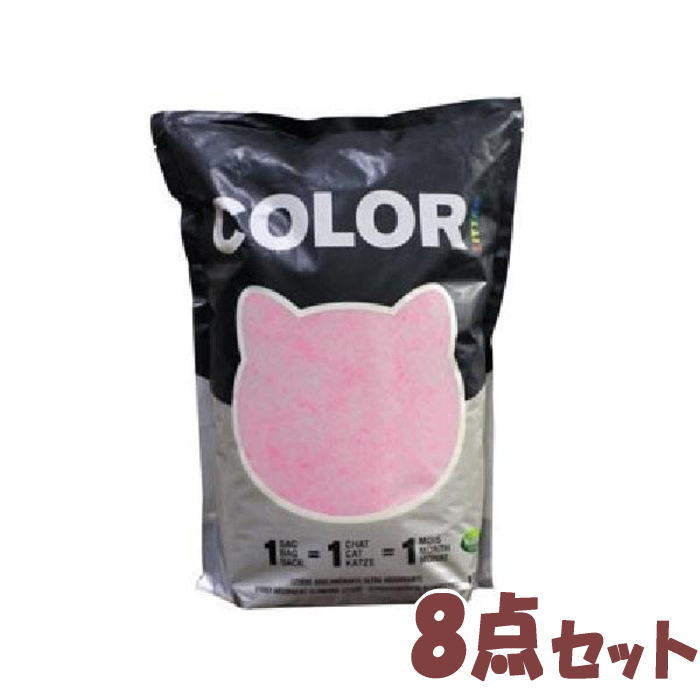 猫砂 固まる Nullodor カラーリター ピンク1.8kg×８個（ケース販売） 繰り返し使える 消臭 ニュールオダー ネコ砂 イノセント シリカゲル
