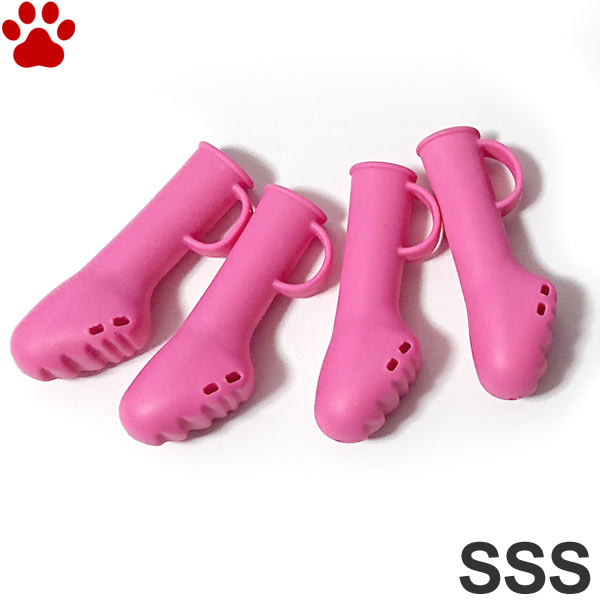 ペットアドバンス ドッグブーツ パウテクト レインブーツタイプ SSS 超小型犬 4個入 マットピンク日本製 肉球保護 保湿 滑り止め モチモチ シンプル 無地 オールシーズン 雨 長靴 ブーツ 靴 犬 Pawtect ピカコーポレイション