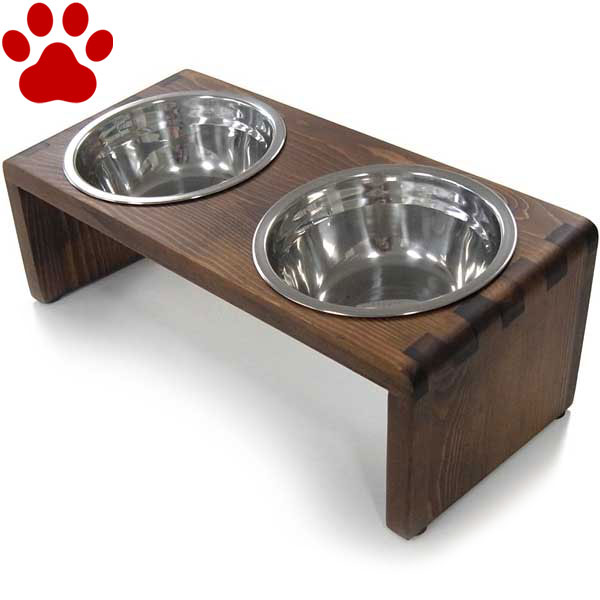 楽天市場 ペット用 食器 食器スタンド セット ダブル Mサイズ ブラウン小型犬 猫 フードボウル ボウル 食器台 フード入れ 水入れ 水飲み 皿 ステンレス製 木製 ペット食卓ラック シンプル おしゃれ かわいい 無地 茶色 2個タイプ ザ ペットマート