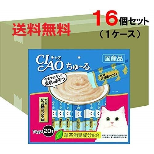 チャオ ちゅ～る かつお かつお節雑ぜ合わせる味 14g×20本×16袋 容れもの売り【いなば】お兄ちゃん キャットフード