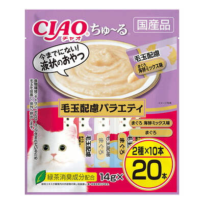 チャオ ちゅ～る 毛玉配慮バラエティ14g&times;20本&times;16袋(1ケース)【いなば】おやつ ケース売り キャットフード｜ジパング 8,825円