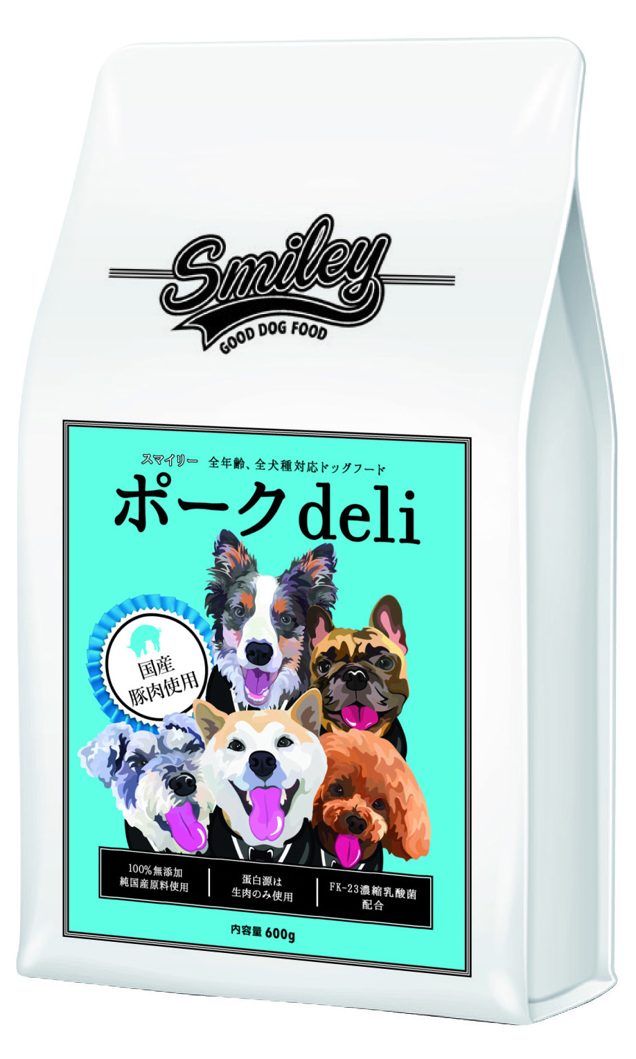 楽天市場 消費期限22年7月12日以降 国産 ドッグフード Smiley スマイリー ポークdeli 600g 無添加 安全 犬 ドライフード 豚肉 乳酸菌配合 低gi 全年齢対応 ジパング
