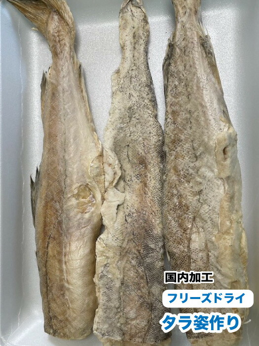 犬 猫 ペット用　無添加　フリーズドライ　たら姿作り【500g】【国内加工】　タラの身1本　鱈　たら　フリーズドライ 送料無料【DBP】