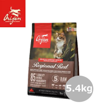 オリジン　レジオナルレッドキャット　5.4kg【ドライフード・無添加キャットフード/Orijen DOG FOOD/ペットフード/プレミアムフード】【正規品】｜ペット用品のペットウィル