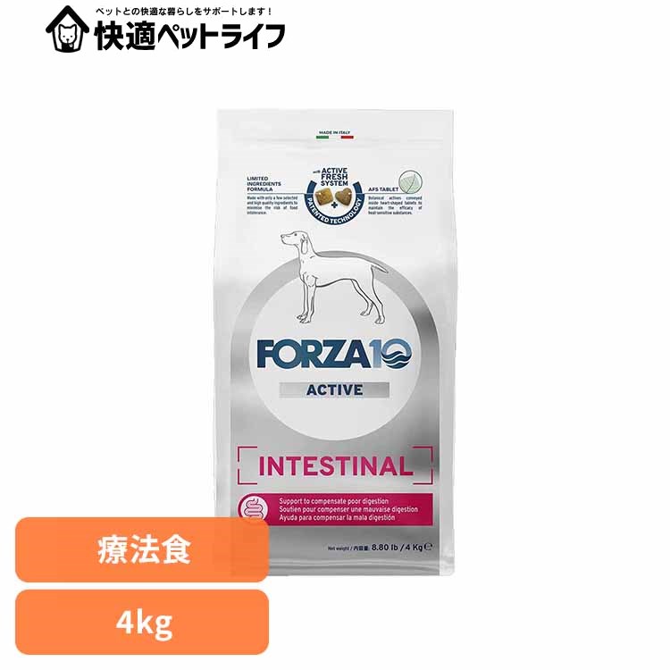 Forza10 インテスティナルアクティブ 並み並み 4kg 治療薬食 自然的 魚 アレルギー反応 土手っ腹 胃の腑 便 くだり腹 中粒 消化 犬 【B】