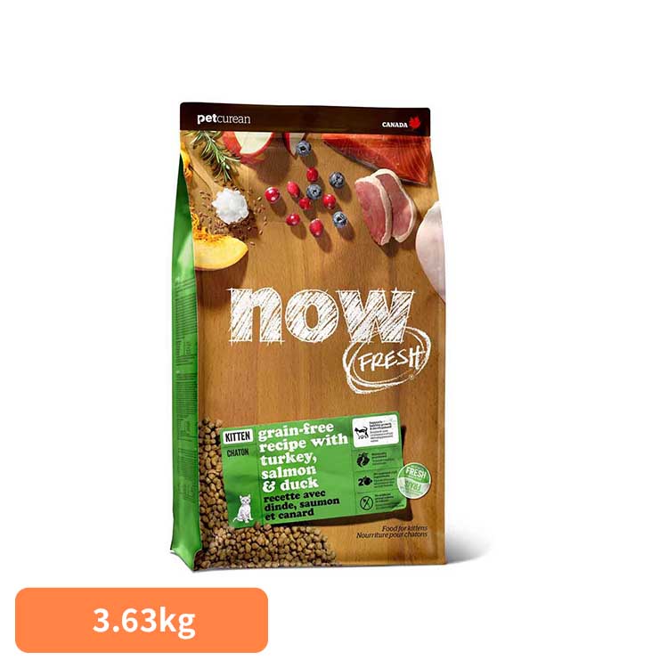 キャットフード ドライ ナウフレッシュ 猫 グレインフリー キトン 3.63kg ミールフリー 子猫 成猫 シニア 全年齢猫用 総合栄養食 栄養バランス 人工保存料 人工香料 着色料 無添加 ペットフード 猫ご飯 ペットキュリアン *