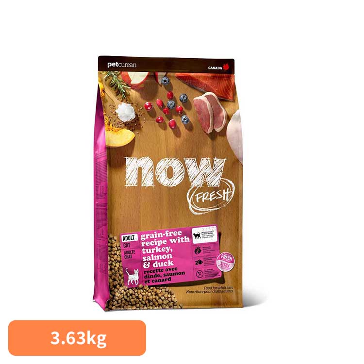 キャットフード ドライ ナウフレッシュ 猫 グレインフリー アダルトキャット 3.63kg グルテンフリー ミールフリー 成猫用 総合栄養食 人工保存料 人工香料 着色料 無添加 ペットフード 猫ご飯 ペットキュリアン *