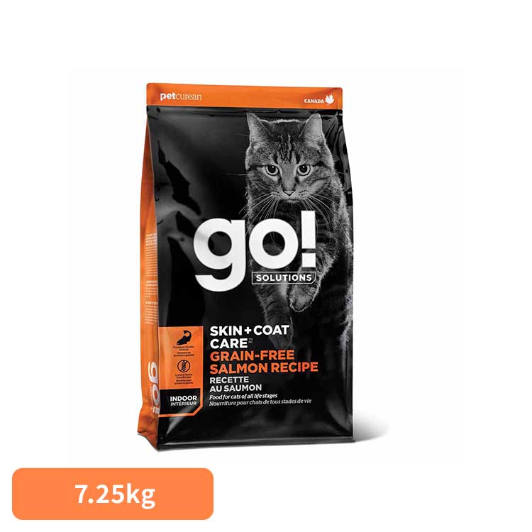 GO！GF 皮膚・被毛キャット サーモン 7.25kg キャットフード グレインフリー プレミアムフード 皮膚 被毛 涙焼け 小粒 全年齢 サーモン インドア グローバルペットニュートリション 【B】