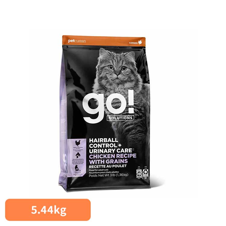 GO！毛玉+召し使い尿路猫 意気地無し 5.44kg キャットフード 割り増し金ボンネット 毛玉 召し使い尿路 立ち小便 ユリナリー 意気地無し 微粒子 全馬齢 グローバルペットニュートリション 【B】
