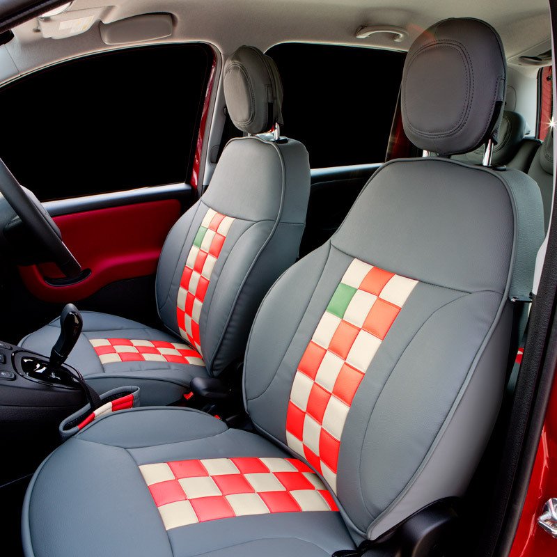 FIAT PANDA 専用 CABANA オーダーメイドシートカバー チェッカーノ 全シート パンダ フィアット