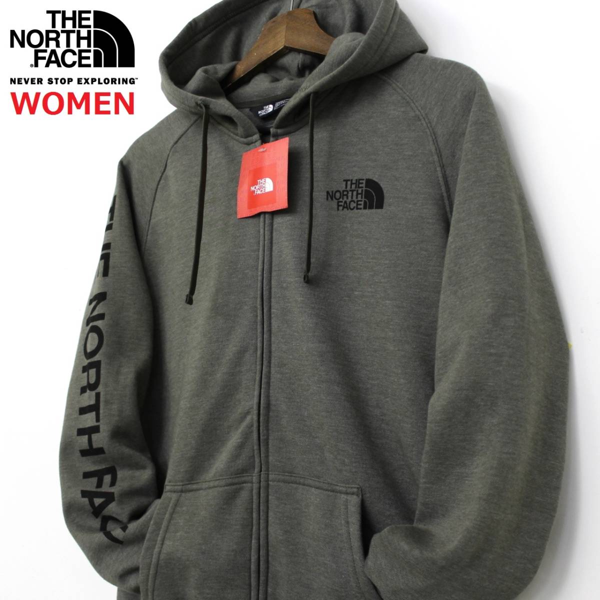 楽天市場 The North Face ザ ノースフェイス Fullzip Hoodie 袖ロゴ仕様 フルジップ パーカー レディース オリーブ カーキ系 裏起毛 P F マーケット