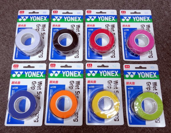 【なんば店商品】【期間限定・価格】 ヨネックス【国内正規品】 ウェットスーパーストロンググリップ AC135［3本入］ お好みカラー×６個セット 【メール便で発送】 【郵便ポスト投函の為、代引不可です】