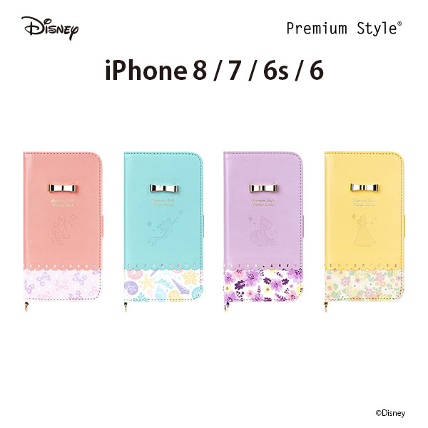 楽天市場 Premium Style フリップカバー ディズニーキャラクター Iphone8 7 6s 6 パステルリボン 全４タイプ 手帳型カバー スマホケース Iphone8 7 Iphone ケース リボン ディズニー キャラクター ケースiphone6s ミニー アリエル ラプンツェル ベル 美女と野獣 大人