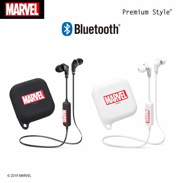 Bluetooth 4.1搭載 「MARVEL」ロゴ ワイヤレスステレオイヤホン シリコンポーチ付き